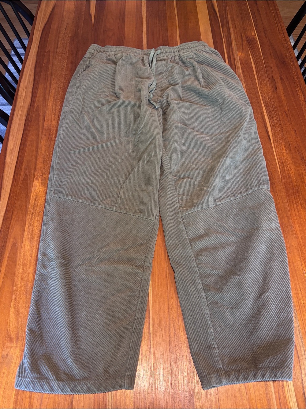 Men's Corduroy Drawstring Pants - Olive Green